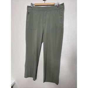 Athleta Tribeca Utility Crop Pants Polyester Stretch 446630 Green Womens 14